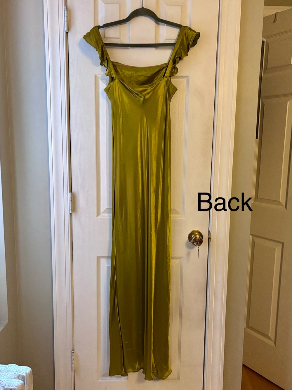 Anthropologie Flutter Sleeve Maxi Dress - Medium - Chartreuse - Picture 5 of 9